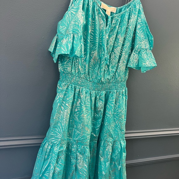 Michael kors dress turquoise off shoulder - Picture 6 of 13